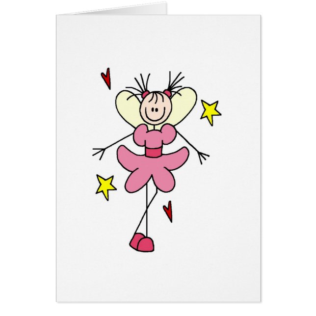 Carte féerique d'ange de robe rose (Devant)