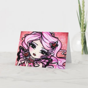 Carte féerique de Valentine d'amour de coccinelle