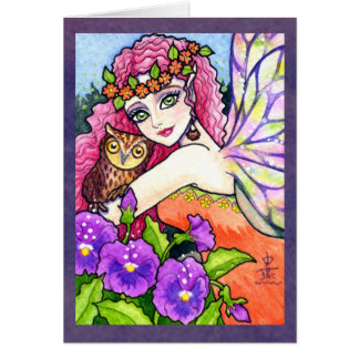 Carte féerique d'imaginaire de fleur de papillon