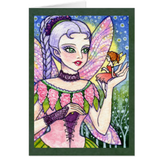 Carte féerique d'imaginaire de fleur de papillon