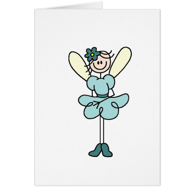 Carte féerique turquoise d'ange (Devant)