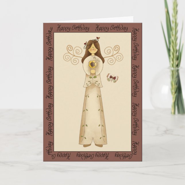 Carte Fées dans la salutation d'anniversaire de jardin (Devant)