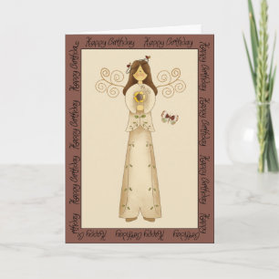 Carte Fées dans la salutation d'anniversaire de jardin