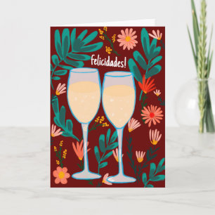 Carte Felicidades Champagne au vin pétillant Salutations