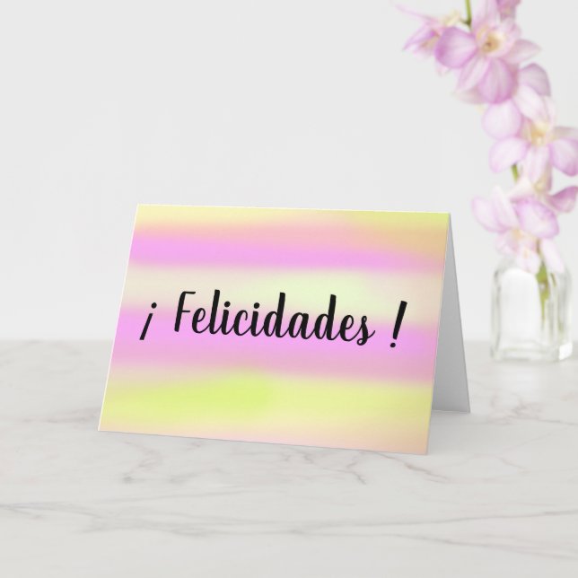 Carte Felicidades Espagne Félicitations Aquarelle (Orchidée)