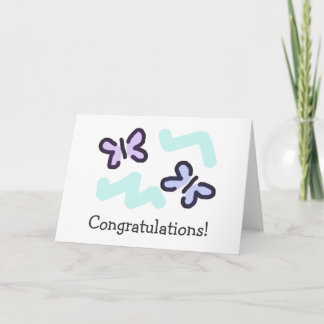 Carte Félicitation ! - Papillons Pastel
