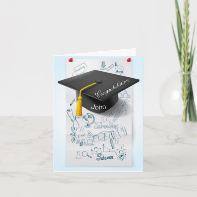 Carte Félicitation pour avoir terminé l'école avec un no (Devant)