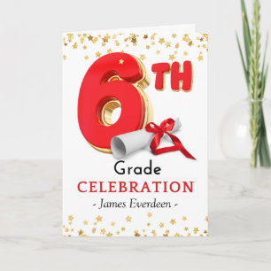 Carte Félicitations 6e année Célébration Graduation