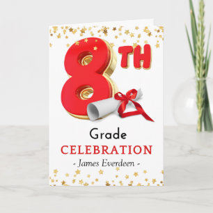 Carte Félicitations 8e année Célébration Graduation