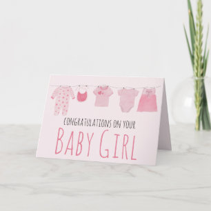Carte Félicitations à Baby Girl