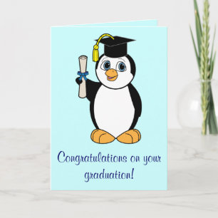 Carte Félicitations à Boy Penguin pour son diplôme