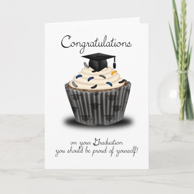 Carte Félicitations à Cupcake Graduation (Devant)