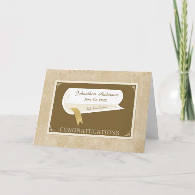 Carte Félicitations à Elegant High School Graduation (Devant)