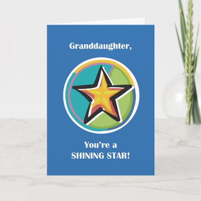 Carte Félicitations à Grand-fille avec Shining Star (Devant)