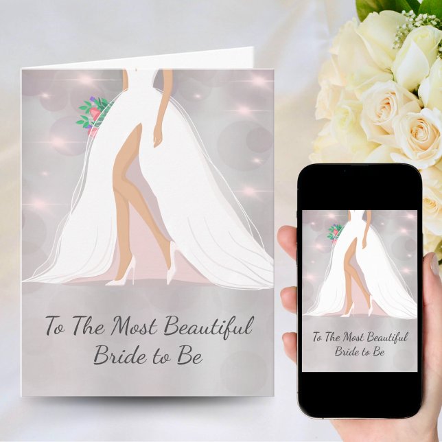 Carte Félicitations à la future mariée en robe de mariée (Créateur téléchargé)