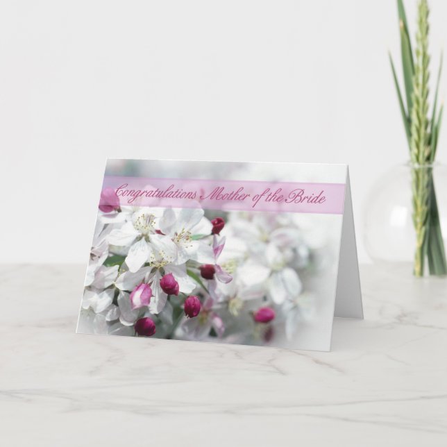 Carte Félicitations à la mère de la mariée avec fl (Devant)