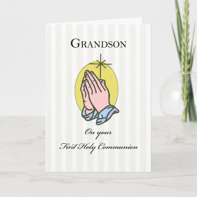 Carte Félicitations à la première communion de Grandson (Devant)