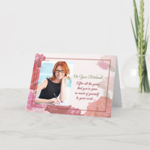 Carte Félicitations à la retraite photo personnalisée Fl
