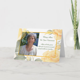 Carte Félicitations à la retraite photo personnalisée Ja