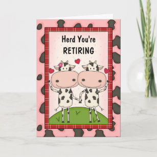 Carte Félicitations à la retraite - Vaches