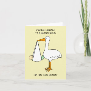 Carte Félicitations à la sœur pour sa baby shower