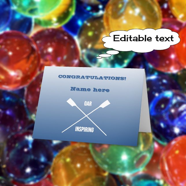 Carte Félicitations à l'aviron personnalisé (Créateur téléchargé)