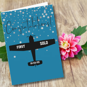 Carte Félicitations à l'élève pilote premier avion solo