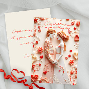 Carte Félicitations à l'épouse et au Mariage de chambre