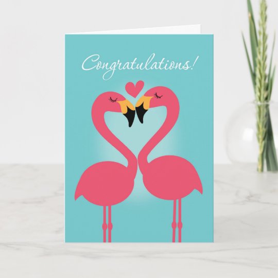 Carte Felicitations A L Mariage Du Flamant Rose Lesbien Zazzle Fr