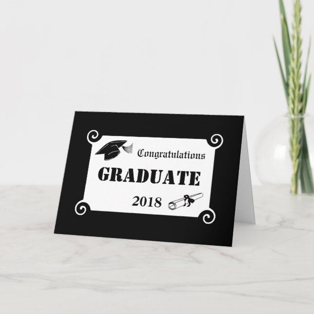 Carte Félicitations à l'obtention du diplôme en 2018 (Devant)
