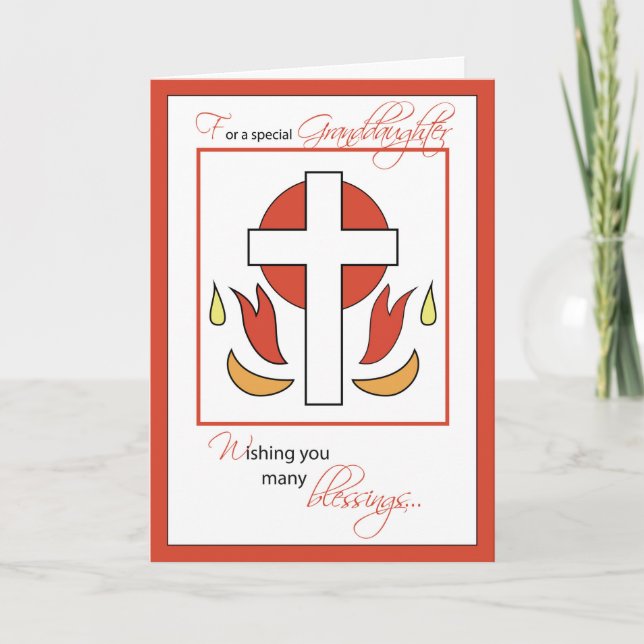 Carte Félicitations à ma petite-fille Cross F (Devant)