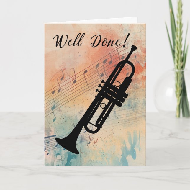 Carte Félicitations à Trumpet Music Performance (Devant)