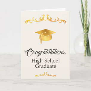 Carte Félicitations à un élève diplômé du lycée avec élé