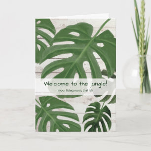 Carte Félicitations à un nouveau Plante Jungle Monstera