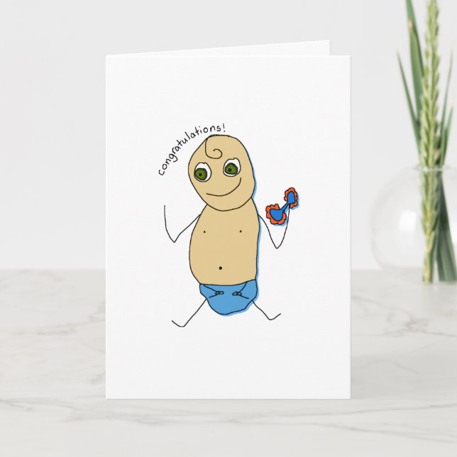 Carte félicitations à votre bébé garçon (Devant)