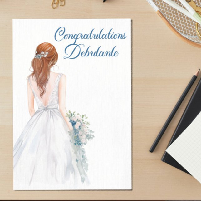 Carte Félicitations à White Debutante Ballgown (Créateur téléchargé)