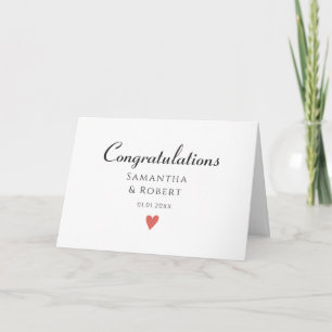 Carte Félicitations au coeur minimaliste simple,