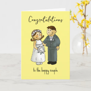 Carte félicitations au couple mariage mignon