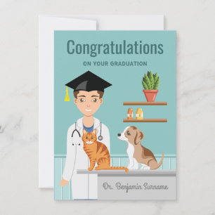 Carte Félicitations au diplômé en médecine vétérinaire D