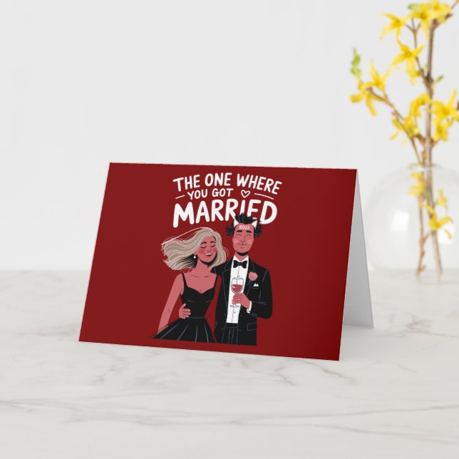 Carte Félicitations au Fiançailles Mariage drôle (Fleur jaune)