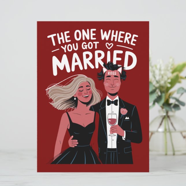 Carte Félicitations au Fiançailles Mariage drôle (Debout devant)