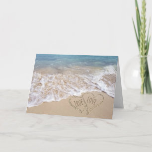 Carte Félicitations au Mariage Beach Hearts