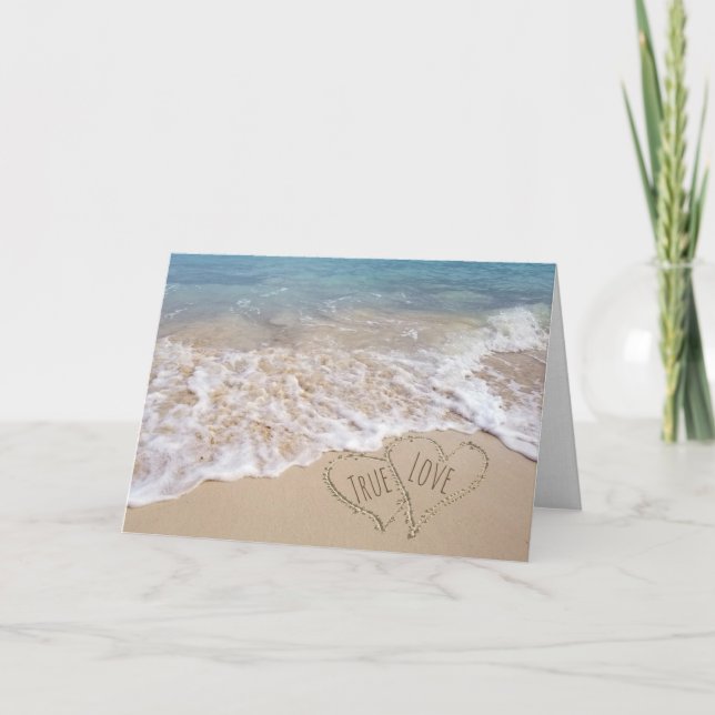 Carte Félicitations au Mariage Beach Hearts (Devant)