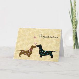 Carte Félicitations au Mariage de Dachshund