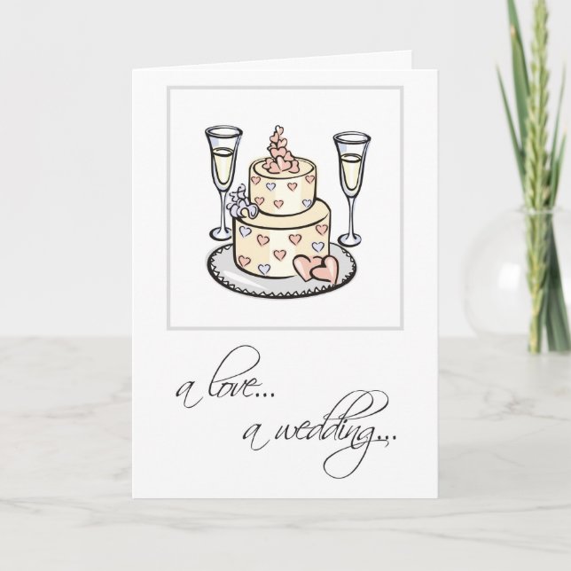 Carte Félicitations au Mariage de lunettes de gâteau (Devant)