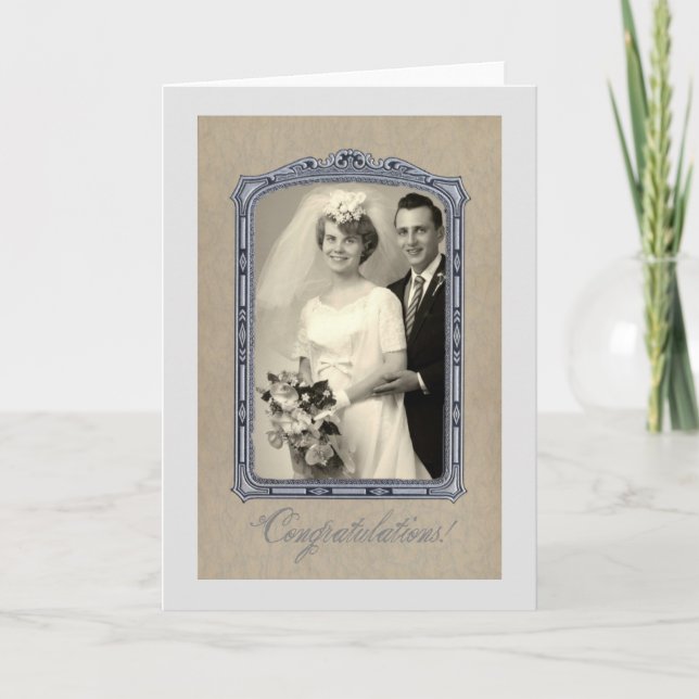 Carte Félicitations au mariage vintage (Devant)