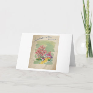 Carte Félicitations au mariage vintage