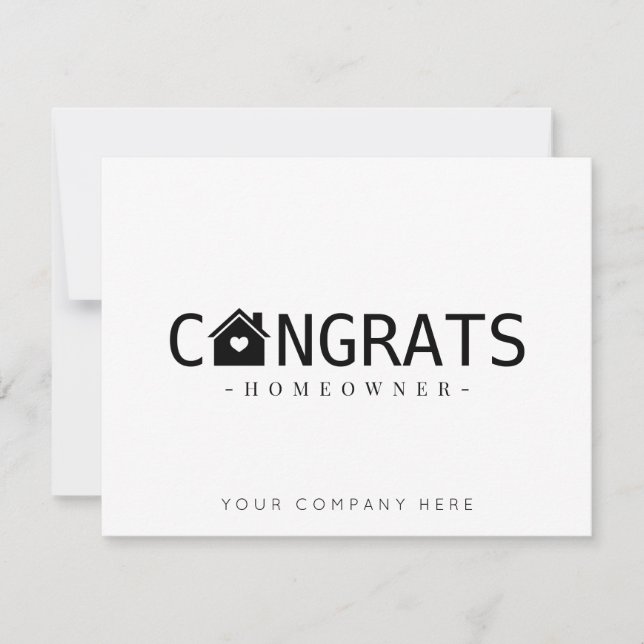 Carte Félicitations au nouveau propriétaire de maison Im (Devant)