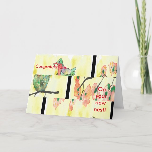 Carte Félicitations aux colibris pour leur nouvelle cart (Devant)