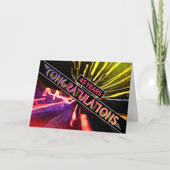 Carte Félicitations aux employés pour le 45e anniversair (Devant)